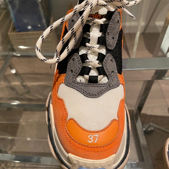 Balenciaga Triple S Trainers in Orange and Blue - Picture 4 of 4